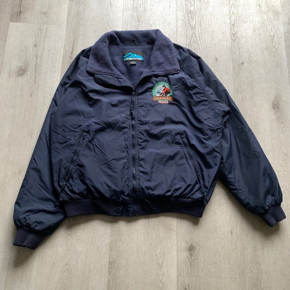 Vintage Tri-Mountain Mountaineer U-Haul 2001 Nylon Fleece‎ Line Work Jacket XL